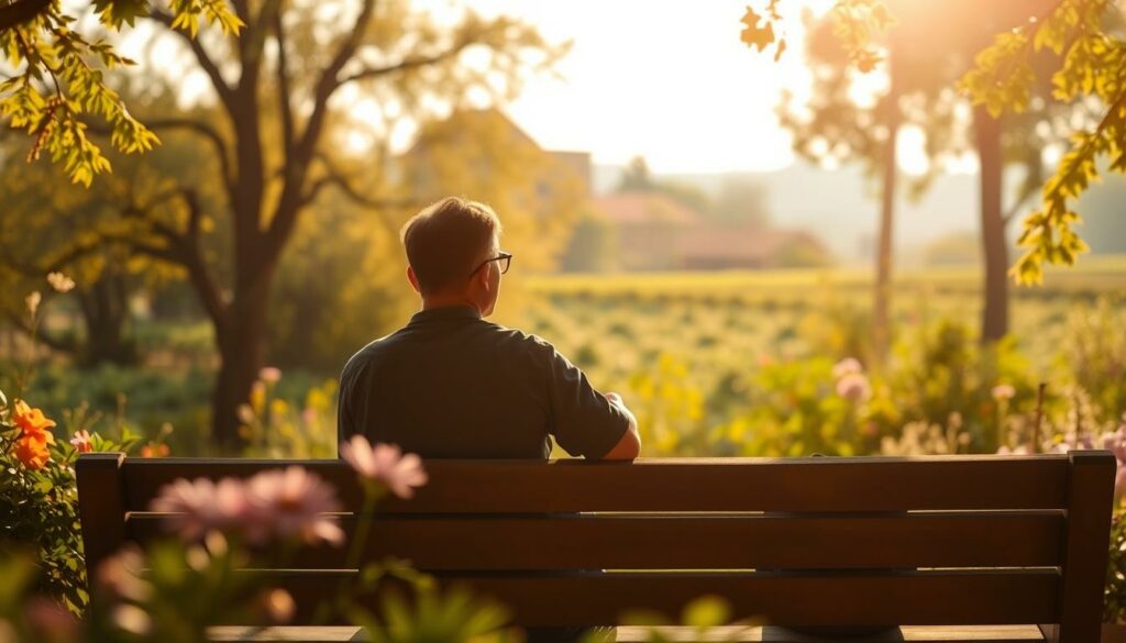 A tranquil, sun-dappled garden setting, with two figures seated on a wooden bench, engaged in deep, thoughtful conversation. The foreground features the pair, their expressions serene and their body language relaxed, conveying a sense of emotional intimacy and intellectual connection. The middle ground showcases a lush, verdant landscape, with vibrant flowers and gently swaying trees, creating a harmonious, nature-inspired backdrop. The lighting is soft and warm, casting a golden glow over the scene, evoking a sense of comfort and introspection. The overall atmosphere is one of calm, clarity, and the pursuit of deeper understanding between the two individuals, capturing the essence of a platonic relationship.