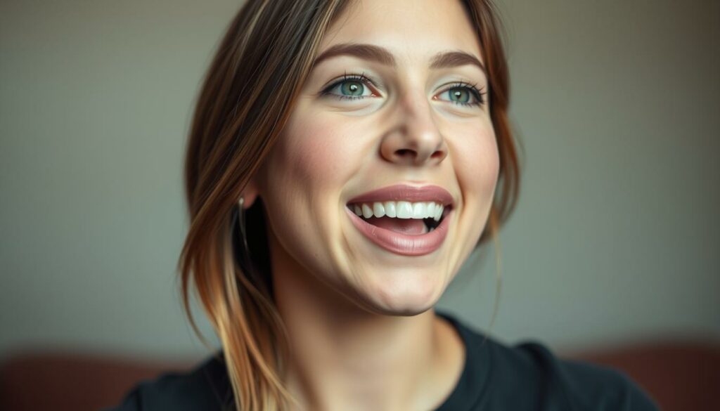 A close-up portrait of Stevie Laine, a young TikTok influencer, against a blurred background. Stevie's face is centered, with a warm, engaging expression as they speak passionately into the camera. Soft, diffused lighting illuminates their features, casting gentle shadows and highlights. The composition is slightly off-center, creating a dynamic, candid feel. Stevie's hair and attire suggest a youthful, modern aesthetic, hinting at their advocacy and social media presence. The overall mood is one of authenticity, empowerment, and a call to action.