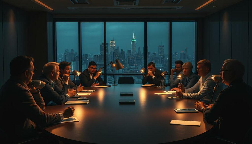 A heated debate taking place in a dimly lit conference room, with a large oval table in the center. Around the table, several individuals are engaged in passionate discussion, their faces illuminated by the warm glow of task lamps. The atmosphere is one of intensity and intellectual rigor, as they explore the nuances of the controversial topic at hand. In the background, a large window offers a glimpse of the city skyline, hinting at the broader societal context that has given rise to this debate. The overall mood is one of thoughtful contemplation, tinged with a sense of urgency and the weight of the subject matter.