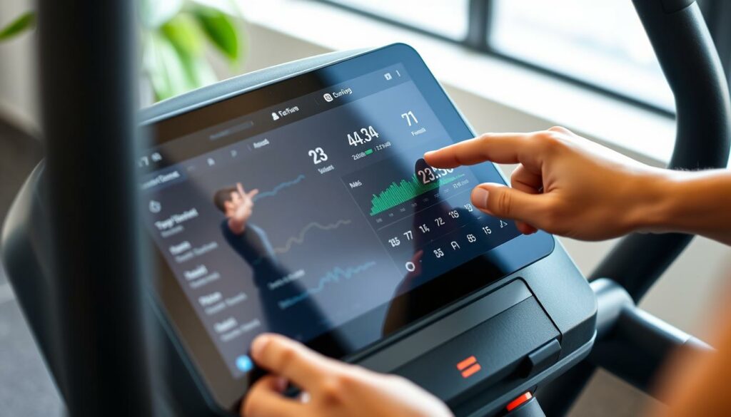 Moderne Crosstrainer mit App-Konnektivität und Display-Funktionen Moderne Crosstrainer mit App-Konnektivität und Display-Funktionen
