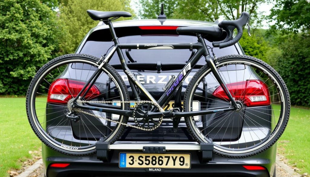 Peruzzo Milano Fahrradträger mit drei montierten Fahrrädern Peruzzo Milano Fahrradträger mit drei montierten Fahrrädern