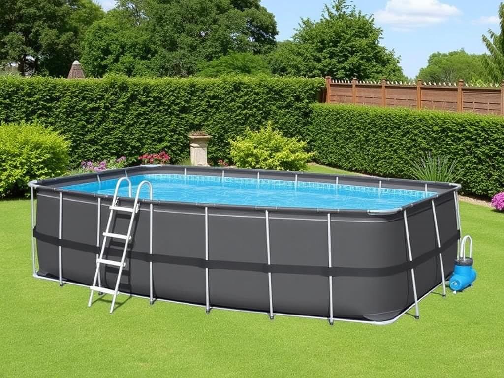 Summer Waves Frame Pool-Set mit rechteckiger Form und Leiter Summer Waves Frame Pool-Set mit rechteckiger Form und Leiter