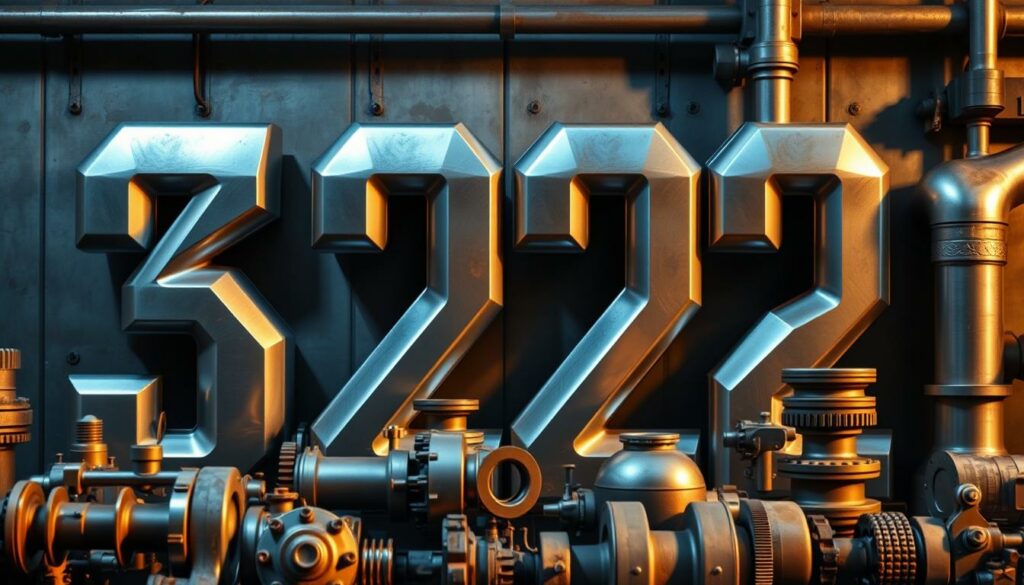 A metallic, industrial-looking backdrop featuring an imposing, larger-than-life section number "232" rendered in a bold, three-dimensional font. The numbers appear to be made of shiny, polished steel, with a subtle hint of rust or weathering to suggest the passage of time. The lighting is dramatic, casting shadows and highlights that accentuate the sculptural quality of the numerals. In the foreground, there are various metal objects, such as gears, pipes, and machinery parts, arranged in a visually striking composition that further reinforces the industrial theme. The overall atmosphere is one of power, strength, and the weight of governmental regulation in the industrial sector.