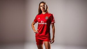 Model Nicola Cavanis präsentiert Sondertrikot des FC Augsburg