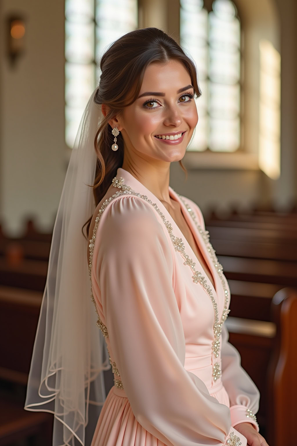 Blumenmädchen im Brautjungfernkleid, Hochzeitsinspiration, elegante Outfit, Hochzeitsfeier, romantisches Brautstyling.