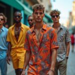 Stylischer jungermann in sommerlicher Mode beim Stadtbummel, angesagte Streetwear, Mode für junge Männer, Mode & Lifestyle, FHM Online Magazin.