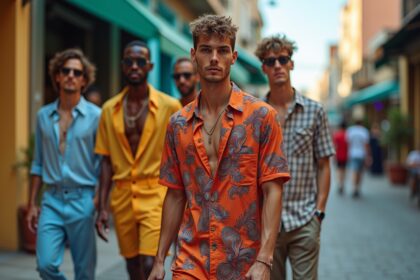 Stylischer jungermann in sommerlicher Mode beim Stadtbummel, angesagte Streetwear, Mode für junge Männer, Mode & Lifestyle, FHM Online Magazin.