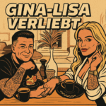 Gina-Lisa verliebt, sitzend mit einem Mann, Kaffee trinken, trendiges Ambiente, Love, Beziehung.