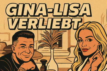 Gina-Lisa verliebt, sitzend mit einem Mann, Kaffee trinken, trendiges Ambiente, Love, Beziehung.