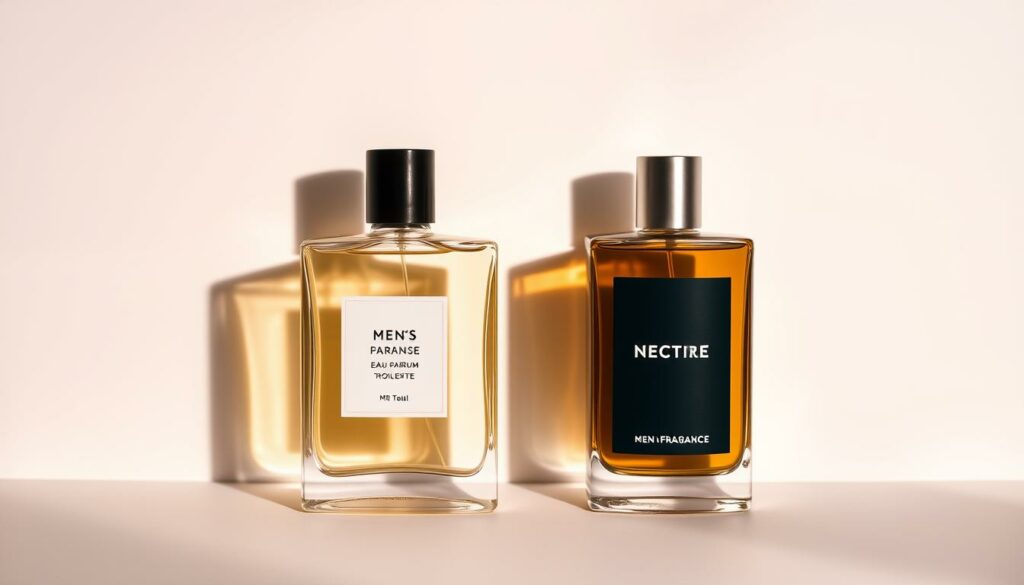 Fragrance bottles for men, stylish perfume showcase, luxury men's parfum, elegant grooming products, FHM online magazine feature.