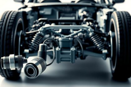 Hintergrund eines Elektromotors mit Fokus auf die Technologie.