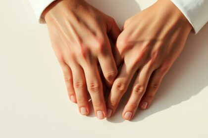 Zwei Hände mit gepflegten Nägeln, Styling, Beauty, Händen, Hände, Nagelpflege.