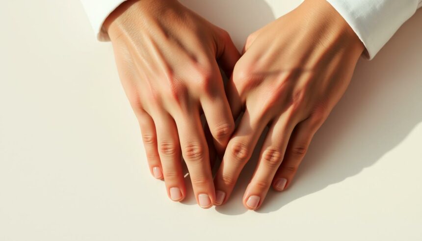 Zwei Hände mit gepflegten Nägeln, Styling, Beauty, Händen, Hände, Nagelpflege.