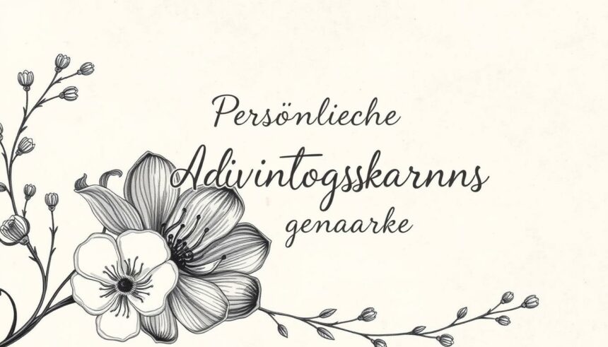 Blumenillustration, personalisierte Geburtstagskarte mit Blumen, elegante handgezeichnete Pflanzen für Geburtstag, Grußkarte, Einladung, dekorativ.