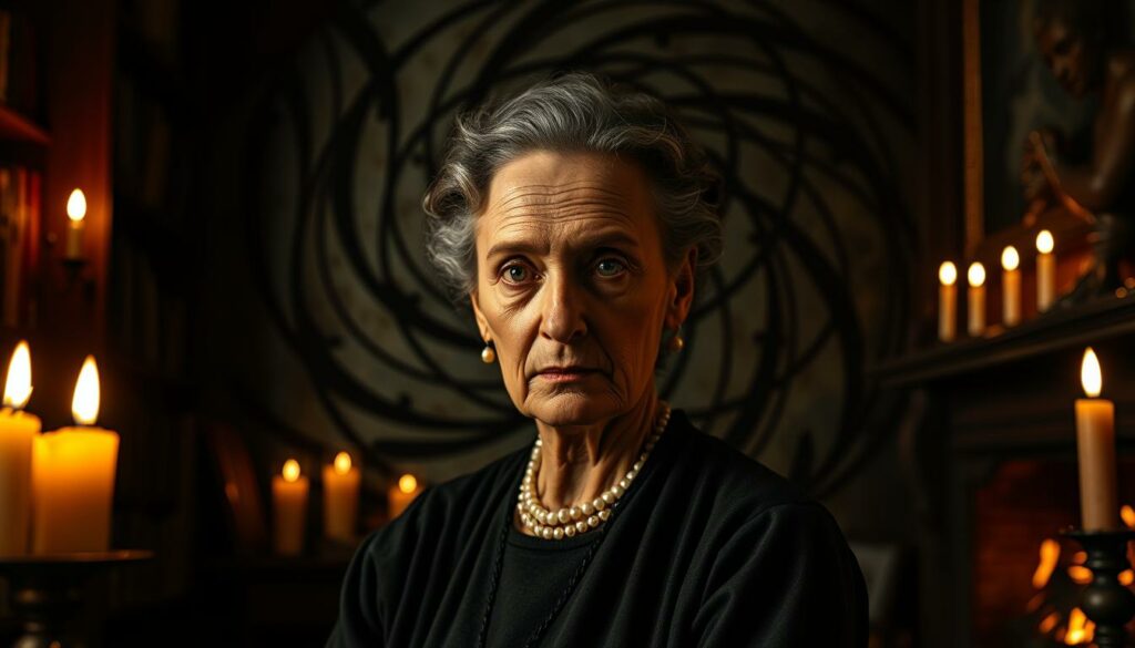 A dimly lit study, filled with the glow of candles and the warmth of a crackling fireplace. In the center, a portrait of Marie Curie, her face pensive, her eyes reflecting a lifetime of dedication to the pursuit of scientific knowledge. The background is a swirling, abstract representation of her philosophical legacy - a tapestry of ideas, discoveries, and the unwavering commitment to pushing the boundaries of human understanding. The lighting casts dramatic shadows, accentuating the gravity of her expression and the weight of her words. A sense of contemplation and reverence permeates the scene, inviting the viewer to reflect on Curie's profound impact and the enduring significance of her philosophical insights.