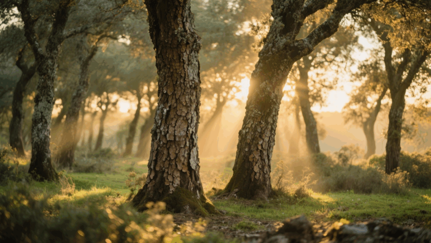 Denn die Korkeiche wird nicht gefällt, um Kork zu gewinnen