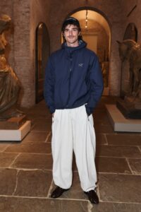 Jacob Elordi, in an Arc’Teryx Jacket, Winks at the Menswear Bros